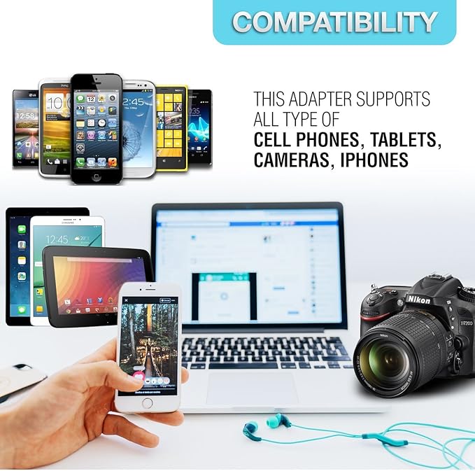 Ceptics Universal Travel Adapter Plug World Power W/ 4 USB Ports - Charge Cell Phones, Smart Watches, iPhones - For International Europe, China, UK, UAE, Australia - Type A, C, G, I