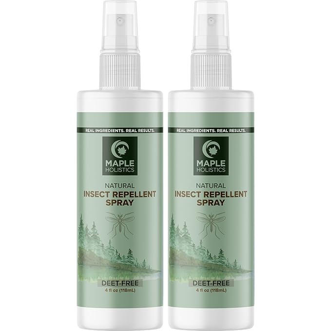 Natural Bug Repellent Spray for Body - DEET Free Bug Spray for Kids & Adults for Ticks Mosquitoes & Insects - Made with Citronella Rosemary & Lemongrass - Light Scent Vegan & Cruelty Free (8 Fl Oz)