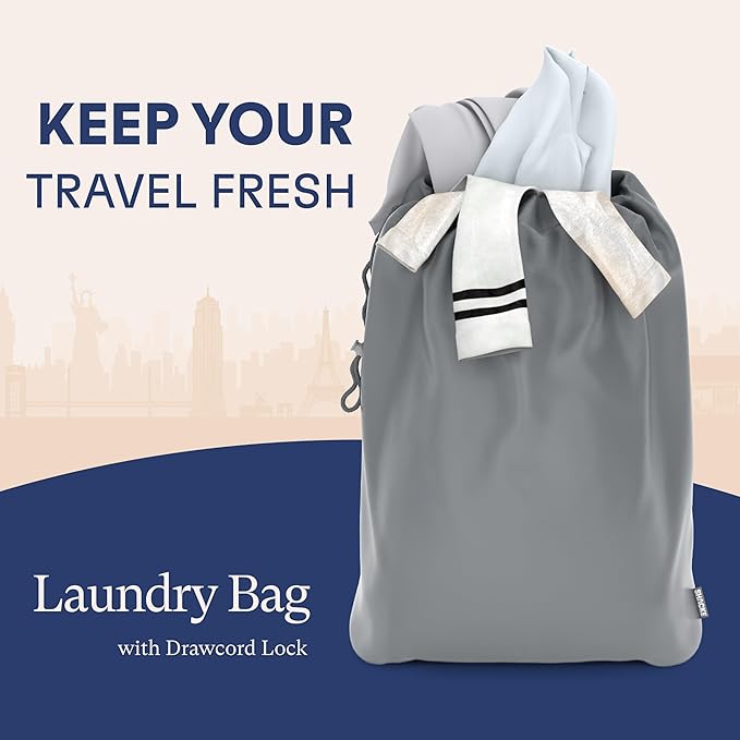 Shacke Premium 5 Packing Cubes Set - Lightweight Mesh Travel Luggage Organizers with Laundry Bag, 5-Piece Suitcase Storage System (Charcoal Gray)