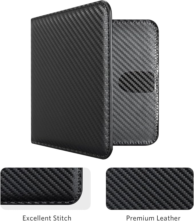 CoBak Car Registration and Insurance Holder - Small and Lightweight Vehicle Glove Box Car Organizer, Auto Truck Comparment Accessories Case for Essential Document, Driver Licens (Carbon Fiber Black)