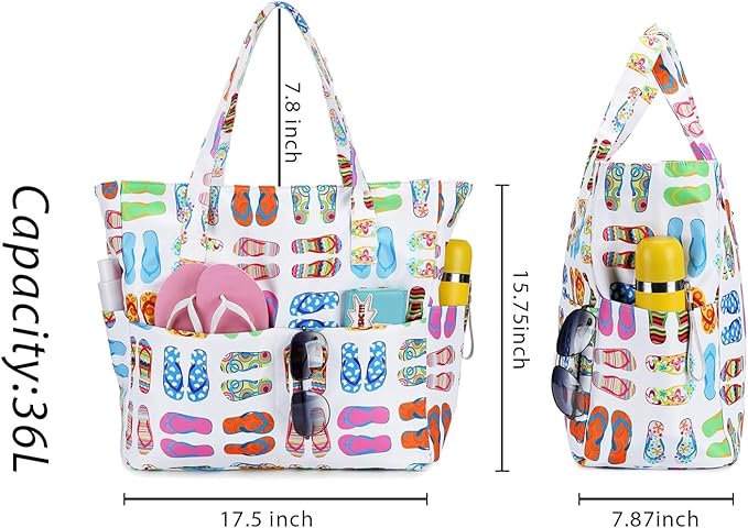Bluboon Waterproof Beach Tote Pool Bags for Women Ladies Extra Large Carry On Bag With Wet Compartment for Weekender Travel