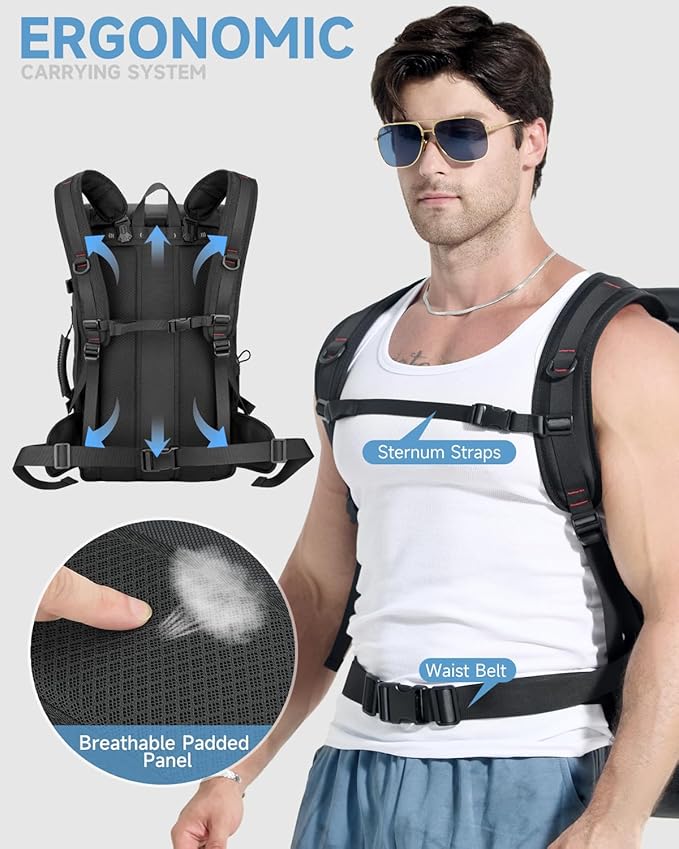 60L Convertible Carry On Backpack&Duffle Bag&Weekender Bag with 17" Padded Laptop Sleeve, USB Charging Port, Shoe Compartment for Men Women, Travel, Tactical, Gym, Hiking, Overnight Trips