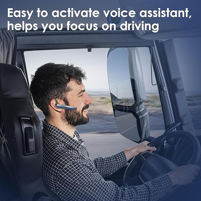 Bluetooth Headset, Wireless Headset with Mic, Bluetooth Headsets with Noise Cancelling Microphone & Mute Button for Computer Desk Cell Phones Trucker Home Office Work