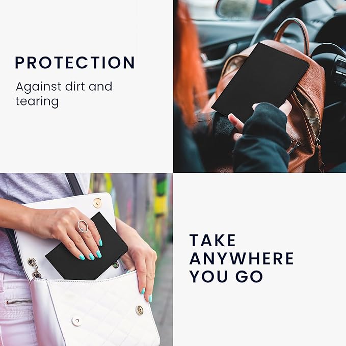 kwmobile Registration and Insurance Holder - Car Document Holder for Vehicle Documents and Cards - PU Leather - Black