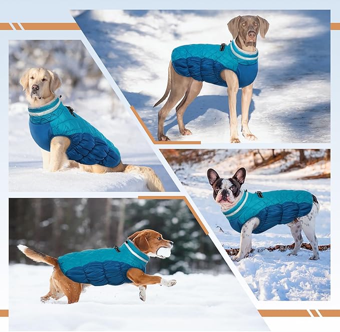 OUOBOB Dog Coats for Small Dogs, Puppy Coat, Warm Winter Jacket, XS Dog Coat with Harness Built in, Waterproof Pet Cold Weather Coats, Puppy Winter Clothes Snowsuit Chihuahua Maltese,XS