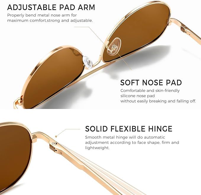 SUNGAIT Classic Aviator Sunglasses for Men Women Polarized UV400 Protection Vintage Retro Chic
