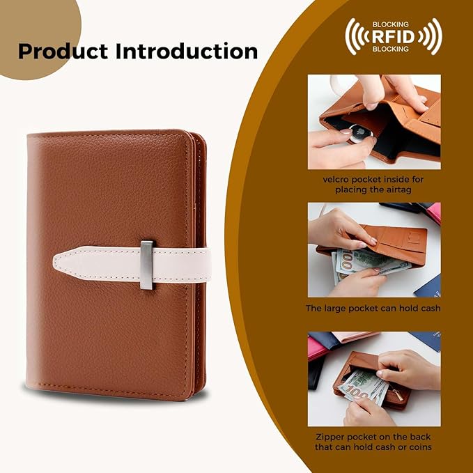 Passport Holder with Airtag for Women/Men,Airtag Passport Wallet for Travel,Cute Passport Holder Rfid Blocking,Travel Wallet for Cards Passport Cover Case