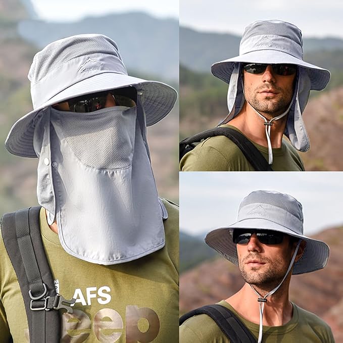 Sun Hats for Men Women Fishing Hat UPF 50+ Breathable Wide Brim Summer UV Protection Hat
