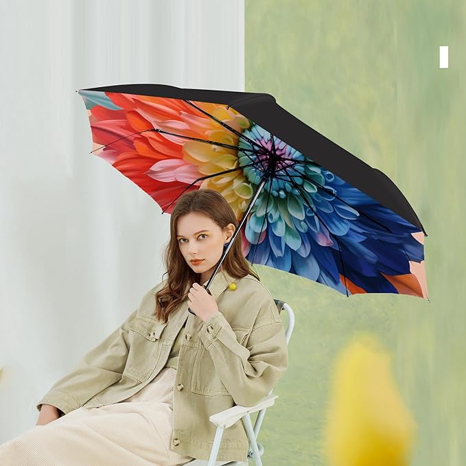 MRTLLOA 42/49 Inch Compact Windproof Travel Umbrella for Rain, Lightweight, Portable, Automatic, Strong, Waterproof Folding Umbrellas for Women, Men and Teenagers