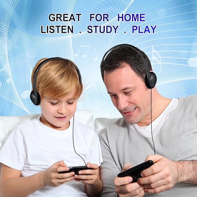 CN-Outlet Wholesale Kids Headphones in Bulk 25 Pack for School Classroom Students Children and Adults - Black