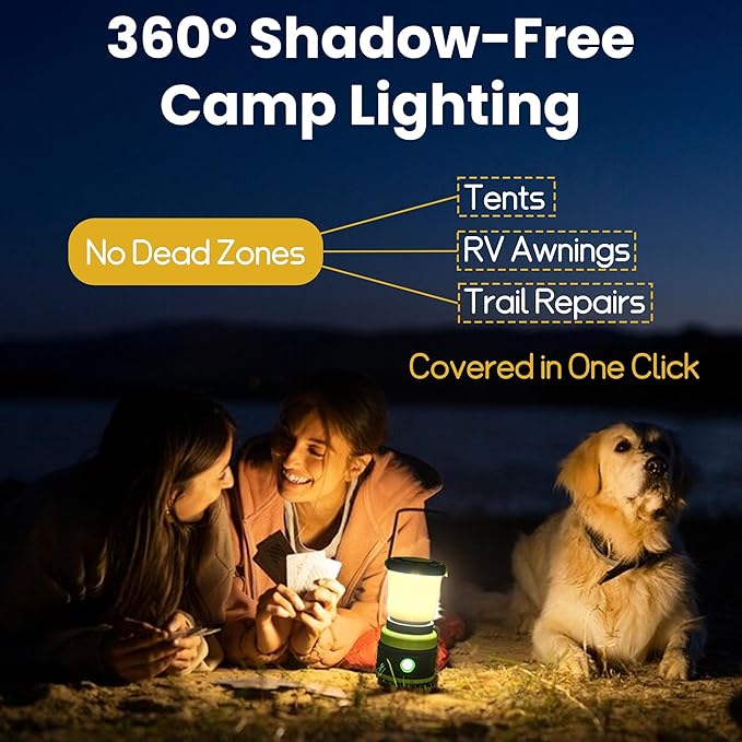 LED Camping Lantern 1800LM Battery Powered Lantern,Waterproof Tent Light with 4 Light Modes, Camping Essentials, Portable Lantern Flashlight for Camping, Emergency Light, Power Outages, Hurricane 2pcs