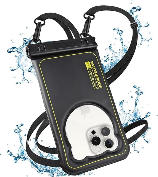 Waterproof Phone Pouch - IP68 Floating Waterproof Phone Case [Beach Cruise Essentials], Cellphone Dry Bag for 15/14/13/12/11 Pro Max Plus Up to 6.8'' Black
