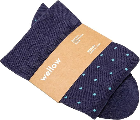 Wellow Premium Socks (Compression Socks - Regular) for Men & Women, Made with Viscose from Bamboo, Knee High, 18-25 mmHg