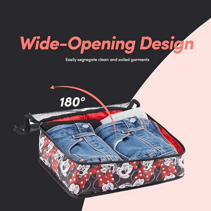 Disney Minnie Mickey Stitch Packing Cubes - Winnie the Pooh, Princess Cinderella, Cars, Toy Story 5 Piece Packing Cubes Compression - Travel Essential - Luggage Suitcase Organizer Set