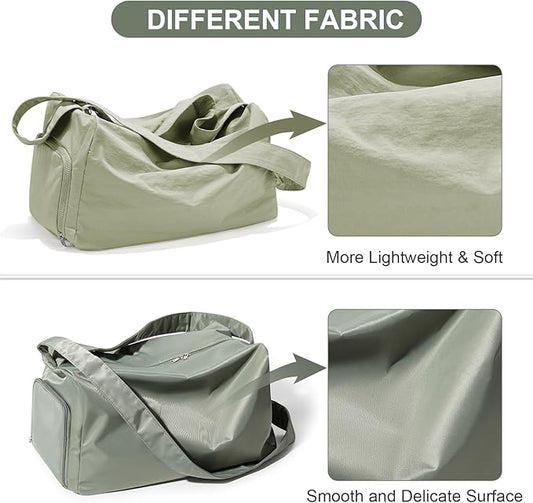 Large Gym Bag with Shoe Compartment, Workout Sport Duffle Bag for Women Travel, Waterproof Shoulder Overnight Bags Lightweight Carry on Tote Bags for Swim, Yoga, Dance