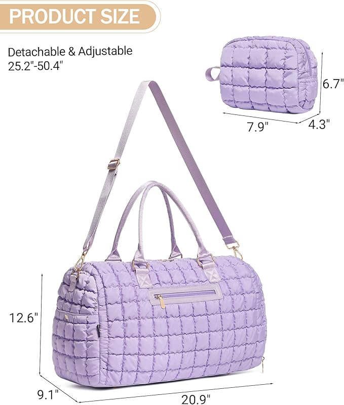 Duffle Bag for Travel, Weekender Bag with Shoe Compartment, Carry On Overnight Bag for Women with Toiletry Bag, Gym Bag with Wet Pocket, Hospital Bags for Labor and Delivery Beige