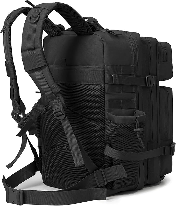 QT&QY 25L/45L Military Tactical Backpack For Men Molle Daypack 3 Day Bug Out Bag Hiking Rucksack With Bottle Holder