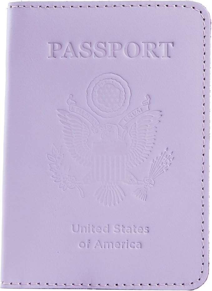 INCARNE US Passport Cover Clear - Travel Passport Wallet - Leather Passport Holder for Women Men Family with Card Slots & Note Compartmen - Sleeve Protector - Genuine Leather - Classic Fuchsia