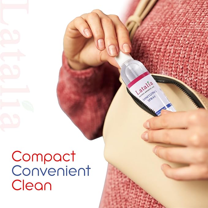 Latalia Unscented Hand Sanitizer Spray Refill Pack of 48 | 6.67 Fl oz with 80% Alcohol Bulk Hand Sanitizer Travel Size | Hand Sanitizing Spray For Quick Dry Hand