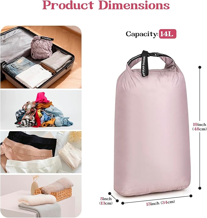 Travel Laundry Bag for Dirty Clothes, Waterproof Travel Compression Bags for Packing, Moisture-resistant Vacuum Storage Bag, Space-Saving Laundry Storage Organizer for Cruise, Swimming, Gym