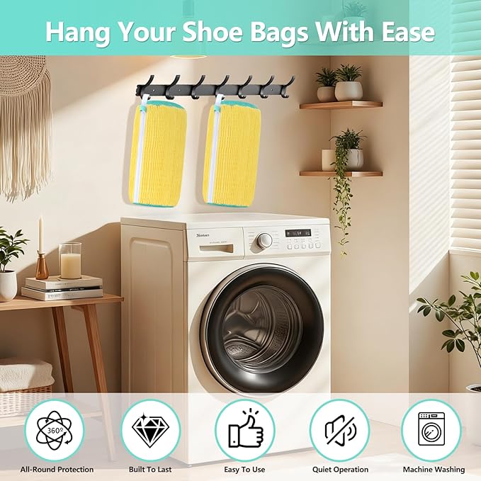 Shoe Washing Machine Bag, Shoe Cleaning Bag, Reusable Laundry Shoes Bag for Washer & Dryer Cleans & Protects All Shoes Types 2PCS (Yellow)