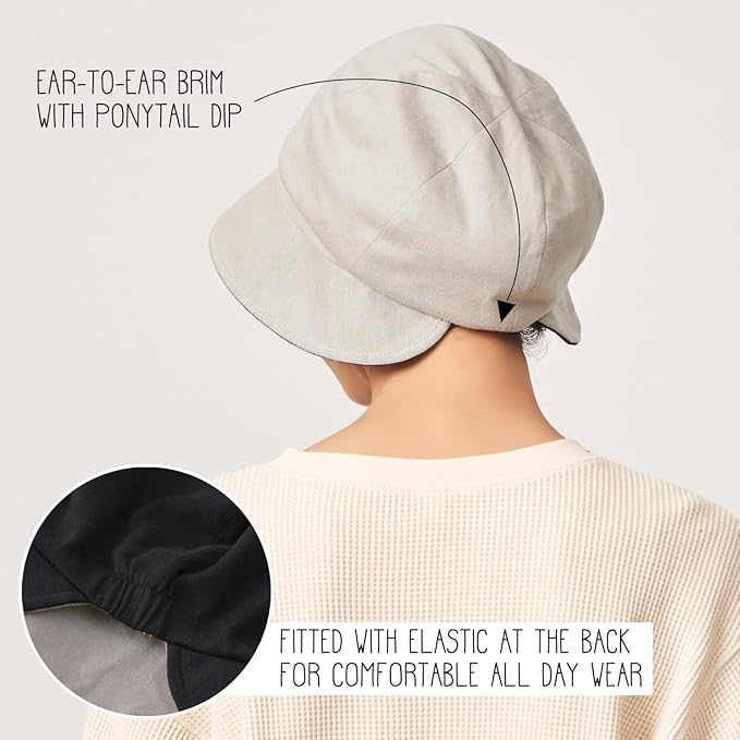 CHARM Women Cotton Sun Hat - Organic Summer Bucket Reversible Chemo Cap Foldable