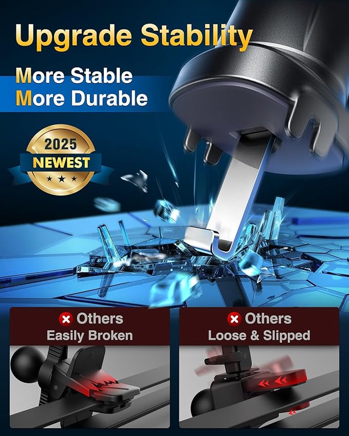 【Military-Grade】VANMASS for MagSafe Car Mount【Upgraded Strongest Magnetic&Suction】Phone Holder Cell Stand for Dashboard Windshield Vent, Tesla Truck Cradle for iPhone 17 Pro Max 16 15 14 13 12 Android