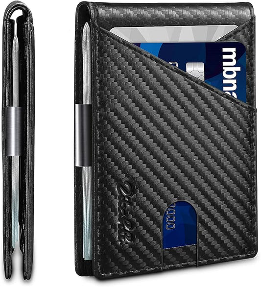 Zitahli Wallet for Men - with Money Clip Slim Leather Slots Credit Card Holder RFID Blocking Bifold Minimalist Wallets with Gift Box
