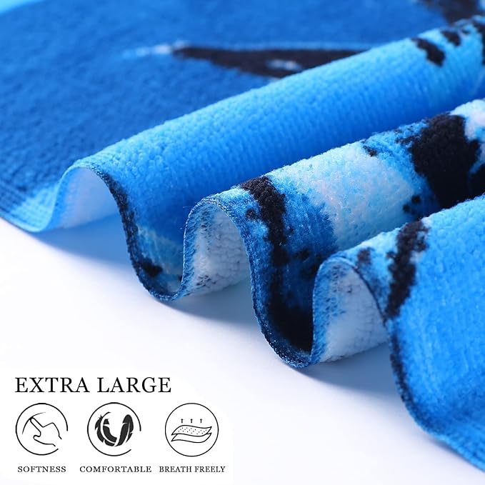 Genovega 6 Packs Oversized Terry Beach Towel Set 36 x 72 Soft Thin Extra Large Pool Camping Swim Bulk Towels Blanket Clearance Travel Adult Essentials Accessories Must Haves Vacation Striped Boho