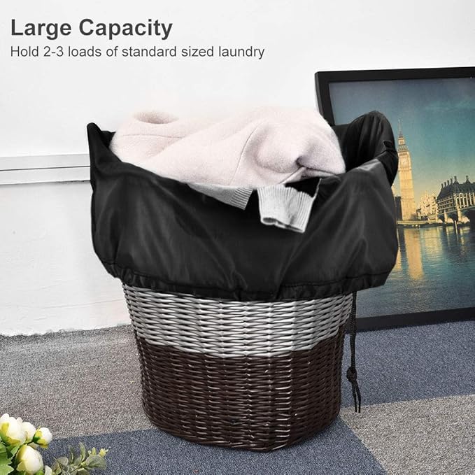 2 Pack Heavy Duty Large Laundry Bag 28x45 inch Extra Hamper Bag Dirty Clothes Organizer Drawstring Cloth Laundry Bag for Travel Camp Home College Dorm Black