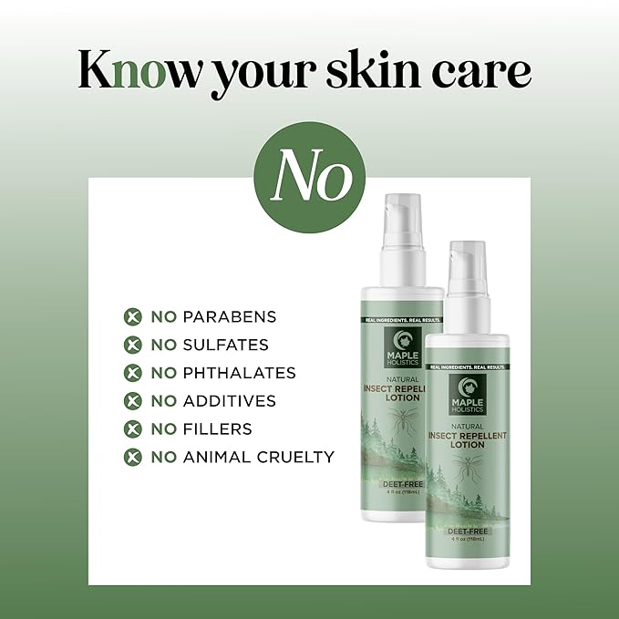 Bug Repellent Lotion for Adults & Kids - DEET Free Insect Repellent Lotion for Ticks & Mosquitoes - Made with Citronella & Lemongrass - Dermatologist Tested - Light Scent Vegan & Cruelty Free (8oz)