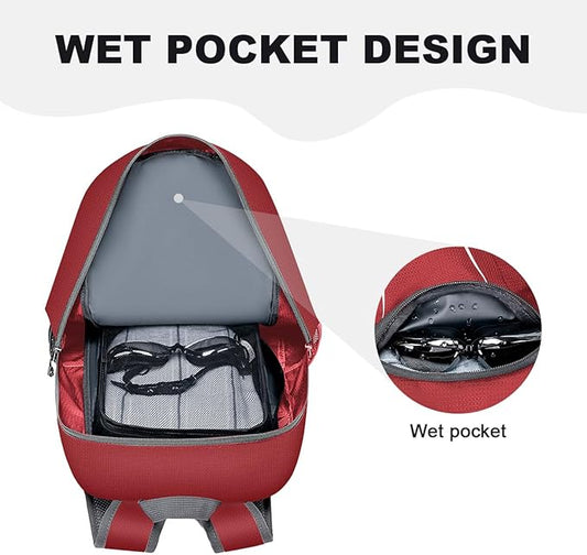 MIYCOO Backpack - Ultra Lightweight Packable Backpack for Travel Camping, 45L Hiking Back Pack Waterproof Foldable Daypack for Men Women Red