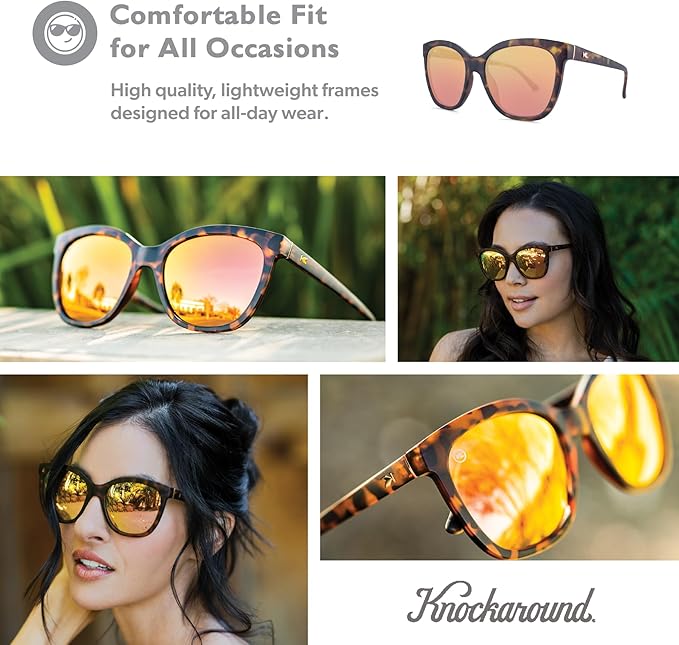 Knockaround Deja Views Polarized Sunglasses for Women - Impact Resistant Lenses & Full UV400 Protection