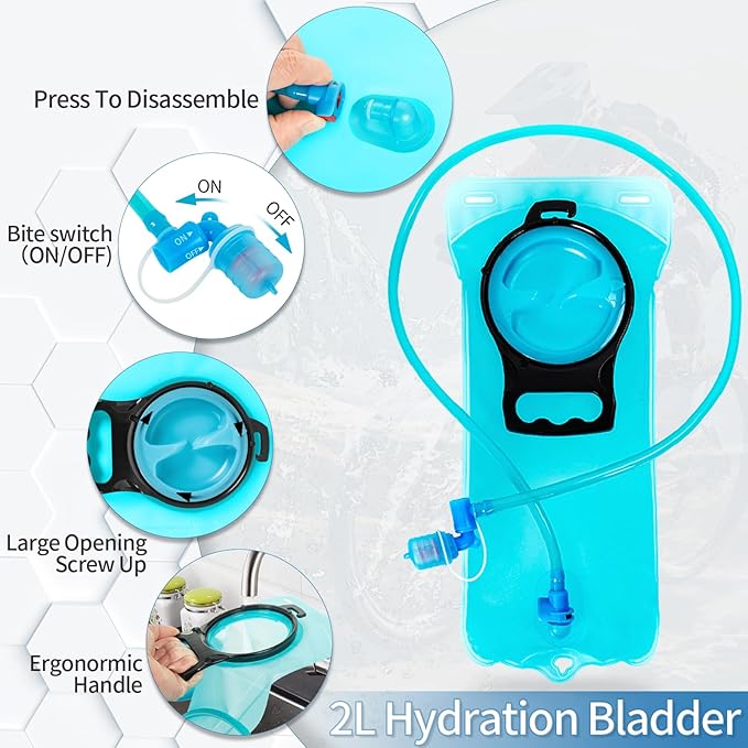 Hydration Backpack with Leak Proof Water Bladder, Lightweight Hydro Water Daypack for Rave, Cycling, Running, Hiking, Climbing