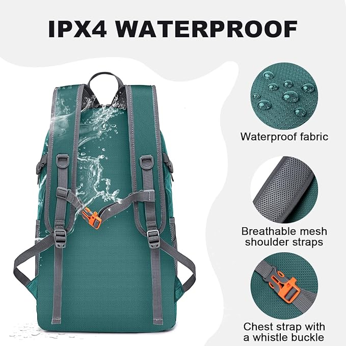 MIYCOO Backpack - Ultra Lightweight Packable Backpack for Travel Camping, 20L Hiking Back Pack Waterproof Foldable Daypack for Men Women Green