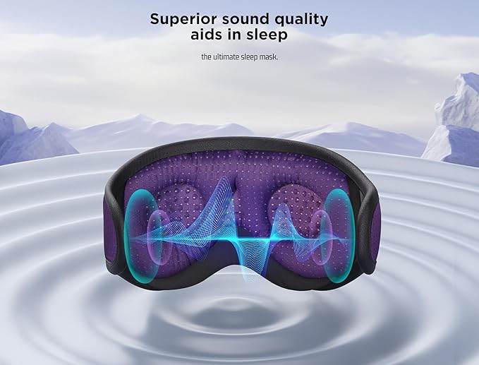 LC-dolida Sleep Mask with Bluetooth Headphones Bluetooth Sleep Mask Sleep Headphones,3D Eye Mask for Sleeping Mask Music Sleeping Headphones for Side Sleepers Meditation Gifts Gadgets for Men Women