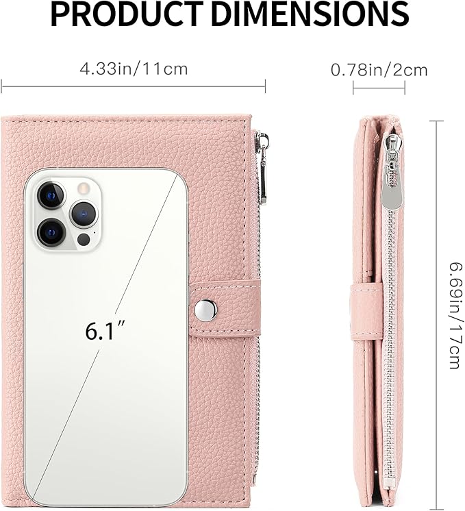 Passport Holder for Women Leather Passport Wallet for Travel RFID Blocking Passport Wallet Credit Card Holder with Zipper Pocket