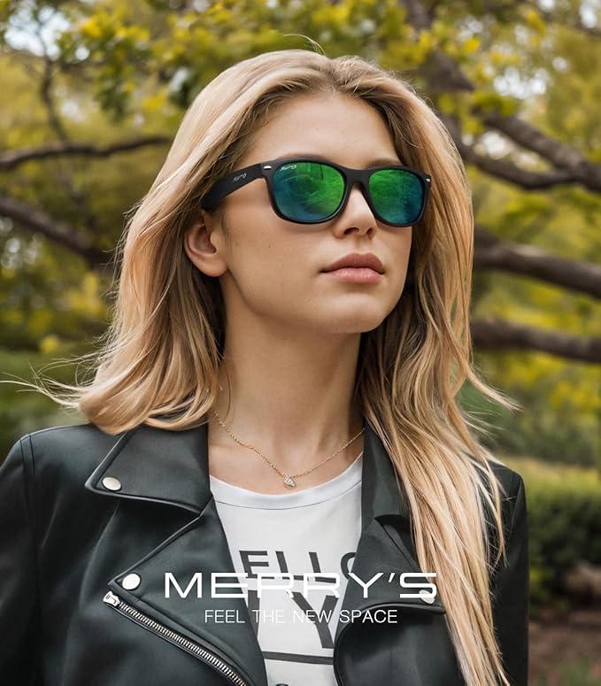 MERRY'S Polarized Unisex Shades Sunglasses for Men and Women Vintage Polarized Sun Glasses Mirror Lens