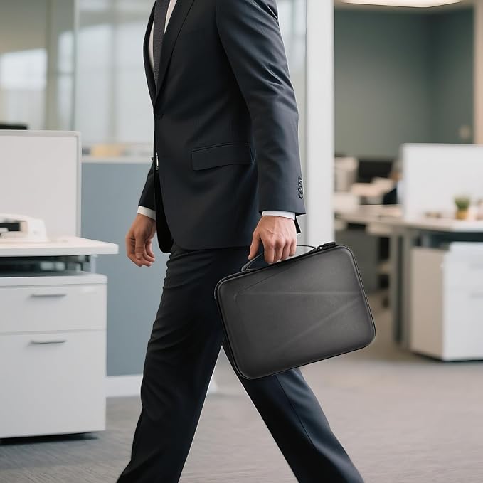 Electronics Organizer Travel Case for MacBook Power Adapter Charger Cables, Double Layer for Mouse, Power Banks, IPad, Airpods, for Apple Pencil, USB Flash Disk SD Card and Other Accessories - Black