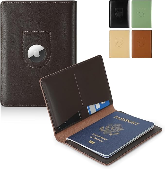 Full Grain Leather Passport Holder Wallet Cover for Men and Women Travel, Passport Holder with Slot Passport Wallet, Travel Essentials Genuine Leather Passport Cover Gifts (Coffee)