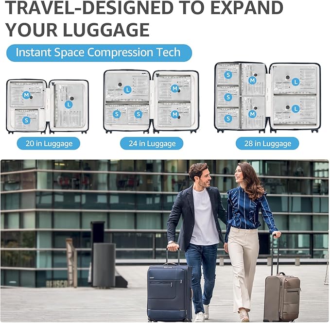 Vacuum Bags for Travel with Rechargeable Pump, 15 Packs of 3 Sizes Vacuum Seal Bags for Clothing, Space-Saving Compression Vacuum Travel Bags for Luggage, Vacuum Packing Bags for Closet Organization