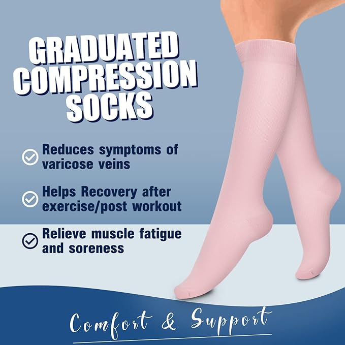 Laite Hebe 4 Pairs-Compression Socks for Women&Men Circulation-Best Support for Nurses,Running,Athletic