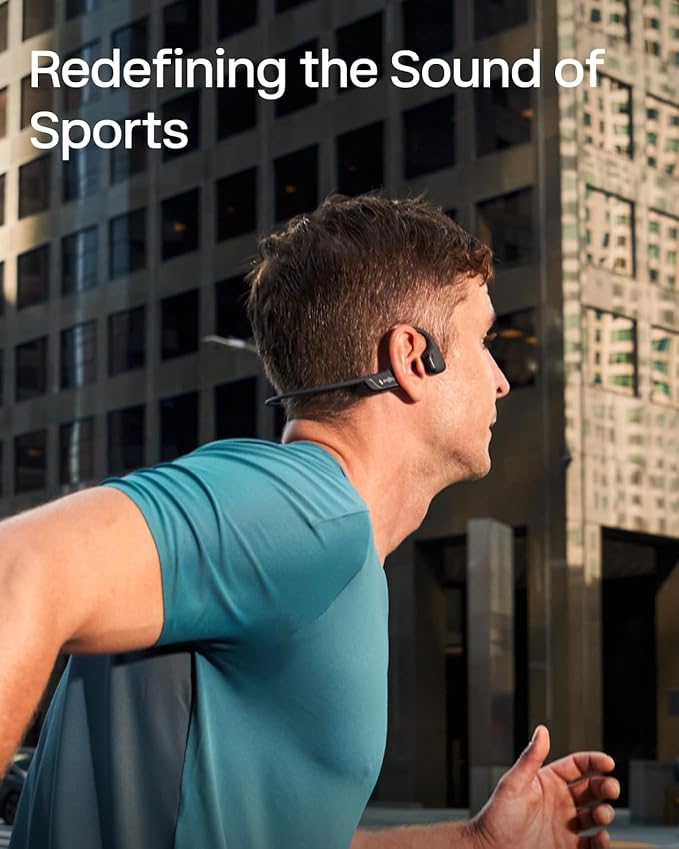 SHOKZ New OpenRun Pro 2 Mini -Open-Ear, Bone Conduction Sport Headphones -with Reflective Strip -Sweat Resistant, Workout Headphones -Secure, Wireless, Comfortable Fit-Deep Bass and Smart Mic App