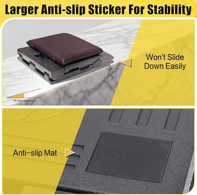 Foot Rest for Under Desk at Work Ergonomic Footrest with Adjustable Height and Angle, Foldable Foot Stool with Removable Pad Massage Beads for Office Gaming Chair Brown