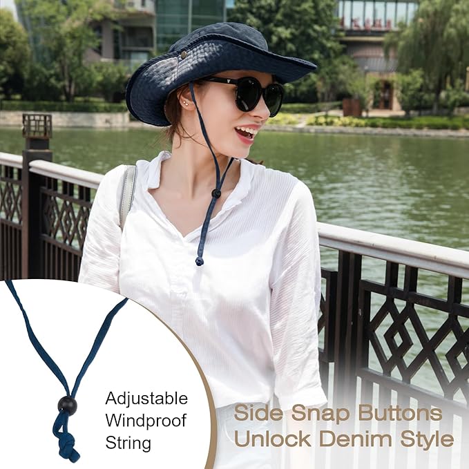 Bucket Hat Wide Brim UV Protection Sun Hat Boonie Hats Fishing Hiking Safari Outdoor Hats for Men and Women