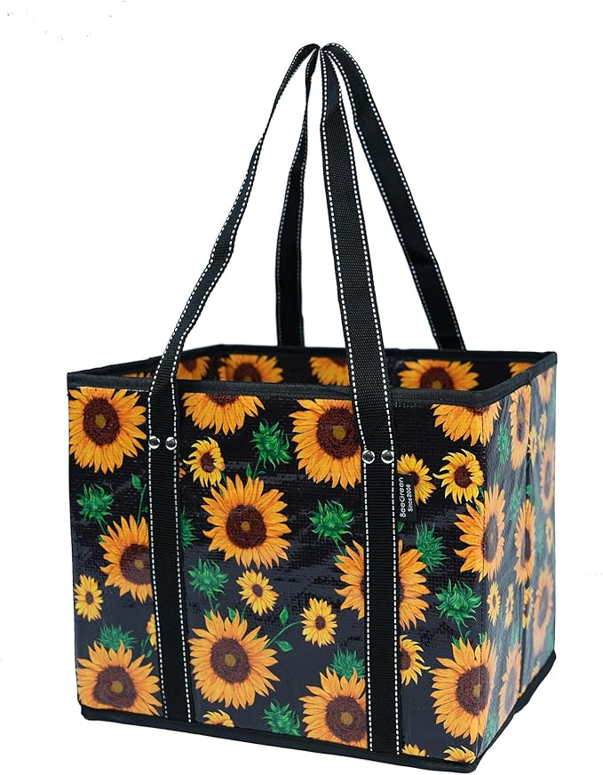 BeeGreen Large Waterproof Reusable Bags Christmas Heavy Duty Shopping Tote for Groceries Pool Gift with Webbing Handles