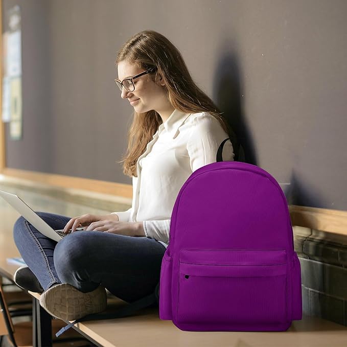 Purple Backpack Adult Travel Daybag for Women Men College Backpack for Vacation Hiking Camping Bag