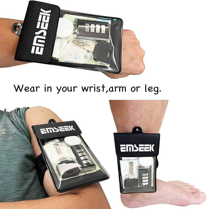 Armband Waterproof wallet Floating Surf Car Key Fob Case Beach dry bag ankle Waterproof Pouch Holder For GPS Key Money Credit Vaccine Card Driver License ID Badge (Light Green)