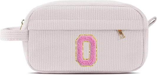 Pocmimut Letter Makeup Bag,Personalized Makeup Pouch for Teen Girl Gifts Trendy Stuff - Birthday Gift 18th Gifts Cute Stuff for Girls,O