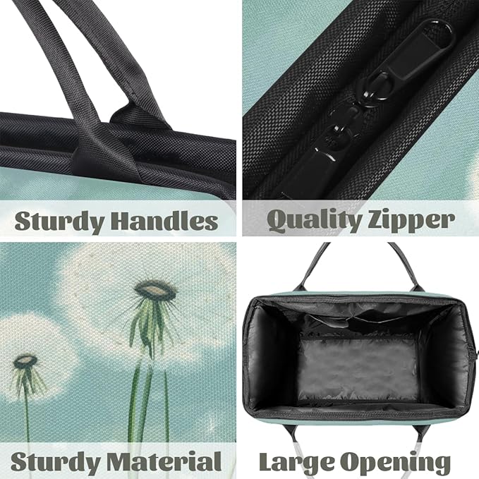 Large Travel Duffle Bag for Women Men,Waterproof Weekender Overnight Bag Carry on Tote Bags for Gym Sport Business Trip,Dandelions Plant Duffel Bags